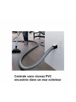 KIT ASPIRATEUR ENCASTRE DANS UN MUR  AVEC FLEXIBLE 9 M