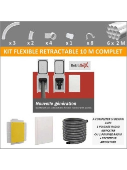 Kit tuyau rétractable 10 M Retraflex avec prise - sans poignée